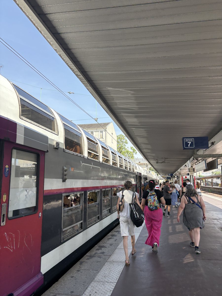 ヴェルサイユからパリへ電車で戻った。気温は40℃を超えていた。